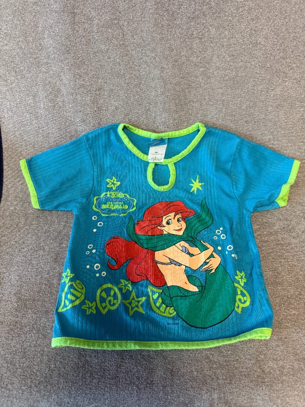Y2K Vintage Disney The Little Mermaid Ariel Turquoise Keyhole Top
